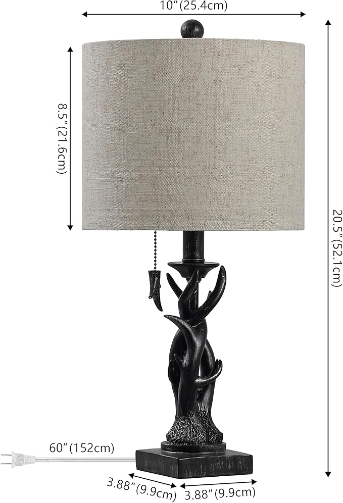 JONATHAN Y JYL1031B Gaston 20.5" Resin Mini LED Table Lamp for Living Room, Family Room, Dining Room, Bedroom, Hallway, Office, Antique Black - Bloomnest