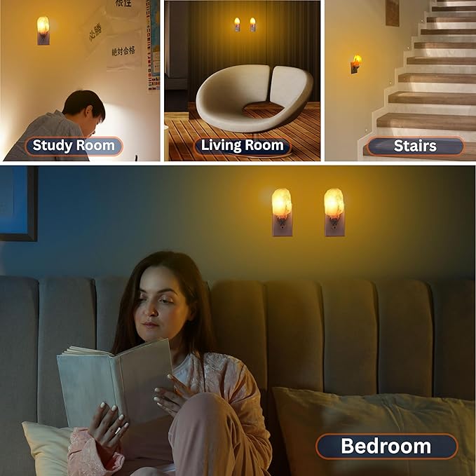 Spantik Pink Himalayan Salt Lamps - Hand Carved, Natural Night Lights for Bedrooms and Home Decor