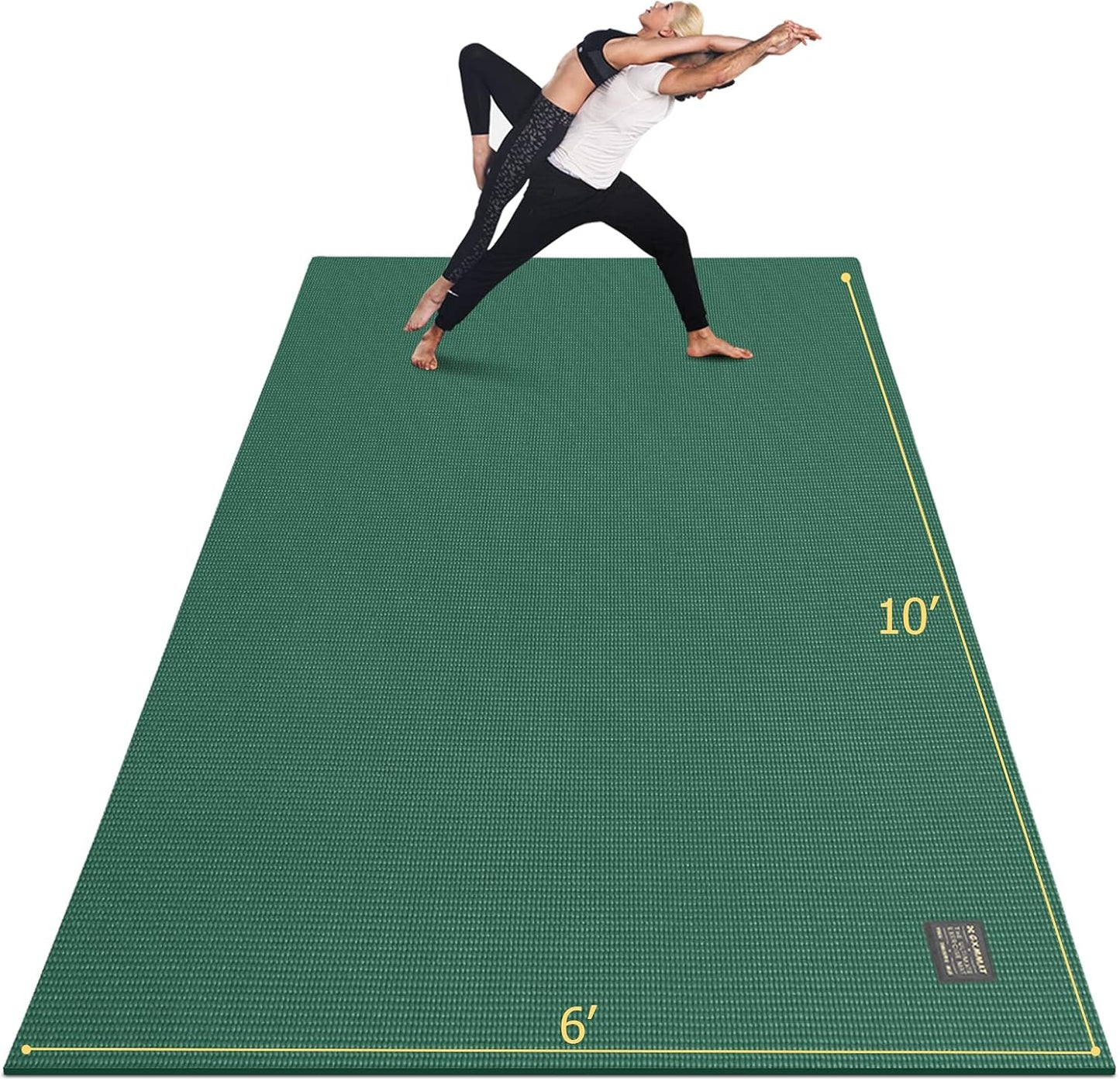 GXMMAT Large Yoga Mat 12'x6'/10'x6'/6'x8'(7mm), Extra Thick Workout Mats for Home Gym Flooring, Ultra Comfortable Non-Slip Quick Resilient Barefoot Wide Exercise Mat for Pilates, Stretching,Meditation