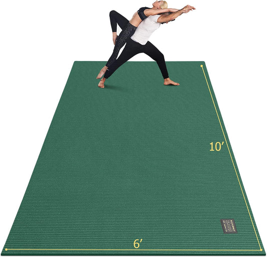 GXMMAT Large Yoga Mat 12'x6'/10'x6'/6'x8'(7mm), Extra Thick Workout Mats for Home Gym Flooring, Ultra Comfortable Non-Slip Quick Resilient Barefoot Wide Exercise Mat for Pilates, Stretching,Meditation