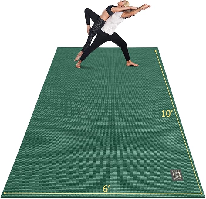 GXMMAT Large Yoga Mat 12'x6'/10'x6'/6'x8'(7mm), Extra Thick Workout Mats for Home Gym Flooring, Ultra Comfortable Non-Slip Quick Resilient Barefoot Wide Exercise Mat for Pilates, Stretching,Meditation - Bloomnest