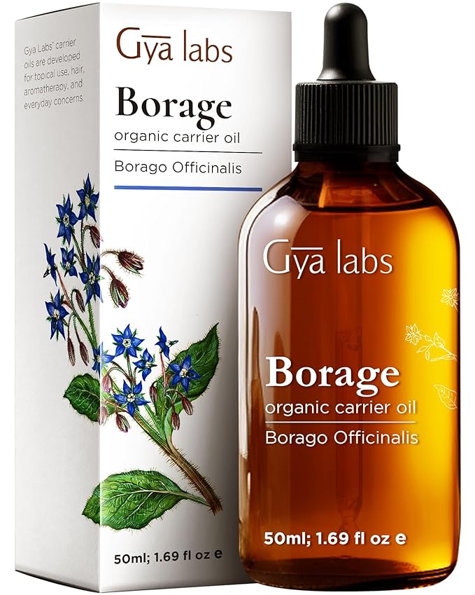 Gya Labs Borage Carrier Oil - 1.7 Fl Oz - for Hair, Skin, Face, Scalp & Body Massage - Bloomnest