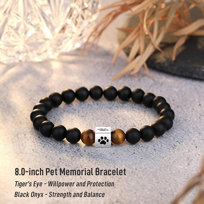 TONY & SANDY Dog Memorial Gifts, Pet Sympathy Rainbow Bridge Pet Memorial Bracelet for Men Women Girls Who Loss of Beloved Dog Cat - Bloomnest