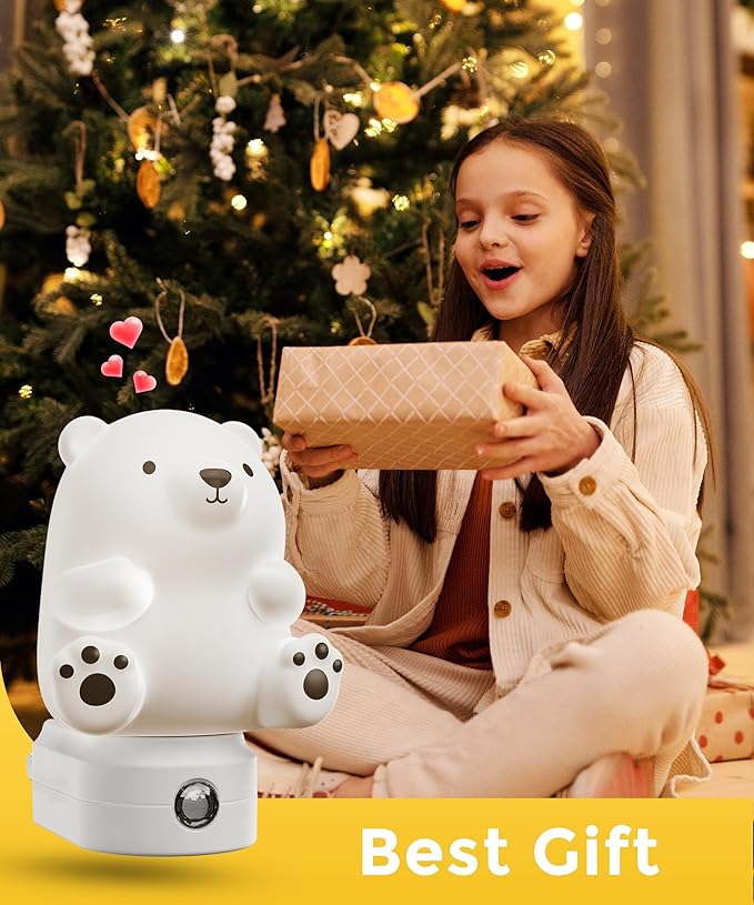 L LOHAS LED Night Light for Kids, 3D Cute Bear Night Light Plug in, Dusk to Dawn Nursery Night Lights, RGB+Soft White 3000K, 3 Lighting Modes, Christmas Birthday Gifts, Room Decor, Children - Bloomnest