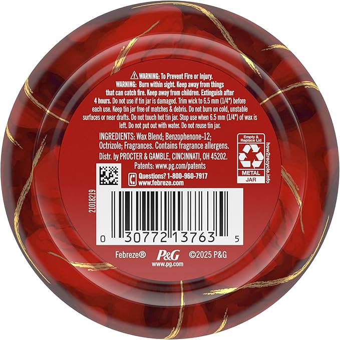 Febreze Scented Candle, Baked Cinnamon Apples Scent, 11 oz 4 Wick Candle, Single Pack - Bloomnest