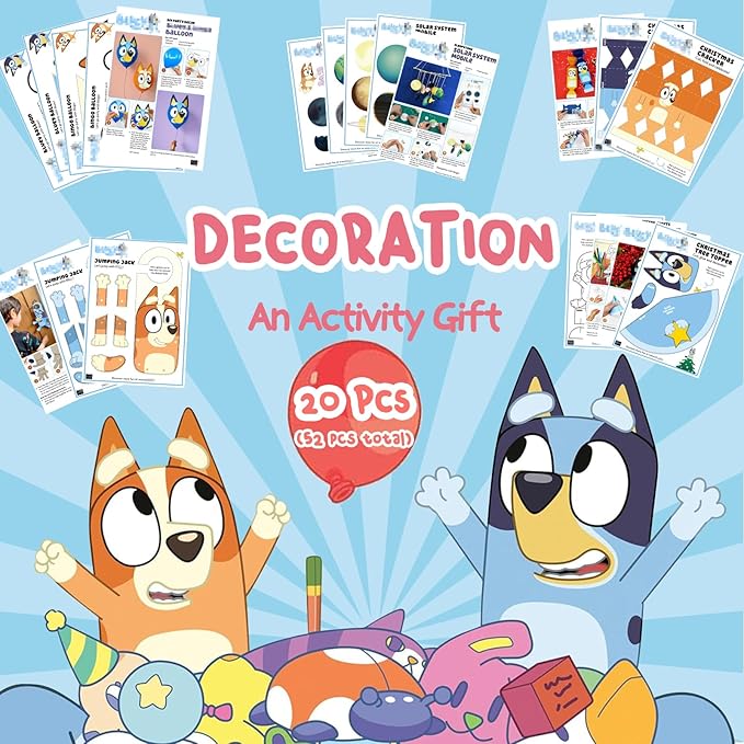 Blue Heeler Arts and Crafts Kits for Kids, 18-in-1 Birthday Gifts Set Crafts Includes Heeler Family Games, Colouring, DIY Activities, Creative Kids Crafts Kit Gifts for 3+ Years Old Girls & Boys - Bloomnest