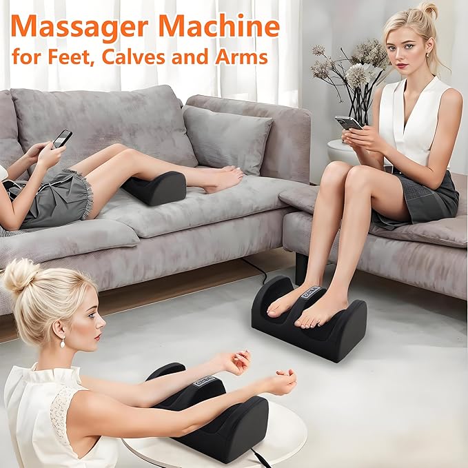 Shiatsu Foot Massager with Heat,Foot and Calf Massager with Roller, Deep Massage for Relaxation, Plantar Fasciitis Relief, Promotes Blood Circulation, Gifts for Women & Men(Black) - Bloomnest
