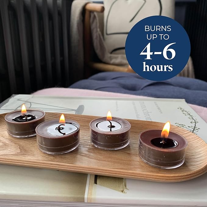 PartyLite Tea Lights Candles, Amber and Smoked Patchouli with Lavender Scent, Gift Set of 12, Aromatherapy with up to 4 to 6 Hours Burn Time, Ideal for Home Decor, Holiday Gifting & Celebration - Bloomnest