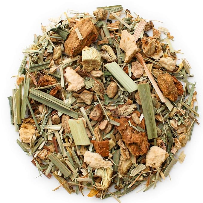 Teabloom Organic Herbal Tea, Ginger Lemongrass Sunrise Loose Leaf Tea, Sweet and Soothing, Fresh Whole Leaf Blend in Reusable Gift Canister, 2.82 oz/80 g Canister Makes 35-50 Cups - Bloomnest