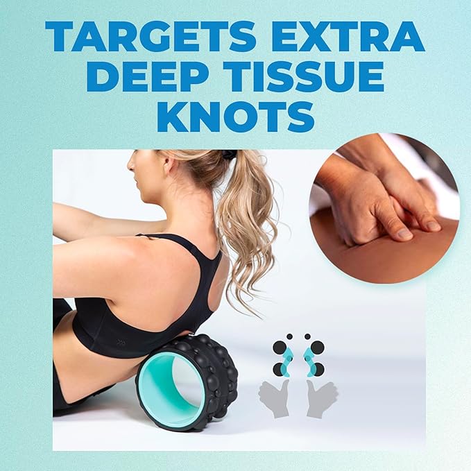 Chirp Wheel XR Knot Kneader - Firm Massage Roller, Shiatsu Thumb Massage, Muscle Release Tool for Knots &Tension Relief | High Density Foam for Physical Therapy & Relaxation, 500lbs Capacity, 6" Mint - Bloomnest
