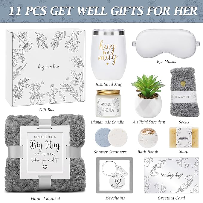 Sympathy Gift Baskets Sympathy Gifts for Loss of Loved One Hug in a Box for Women Bereavement Gifts Ideas Get Well Soon Gift Condolence Basket Miscarriage Thinking of You Care Package for Women - Bloomnest