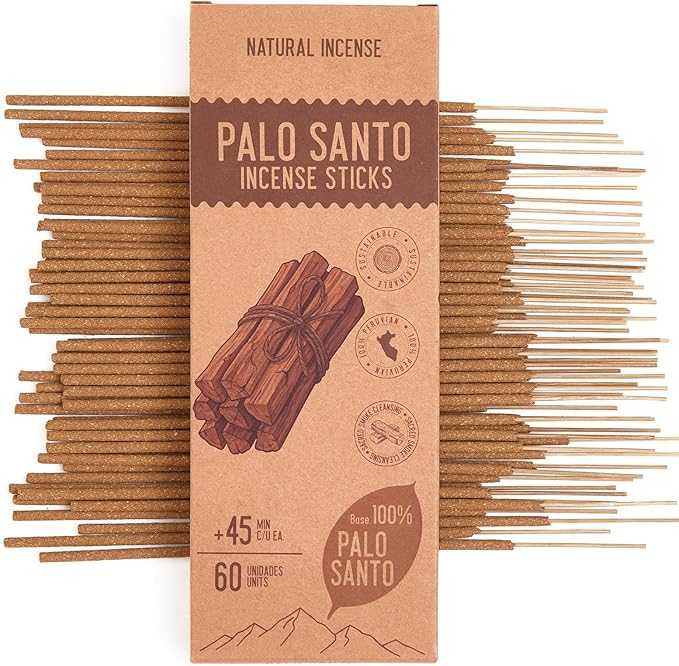 Palo Santo Incense Sticks - Total 60 Insence-Sticks - Natural Scent for Meditation & Space Cleansing Mosfantal