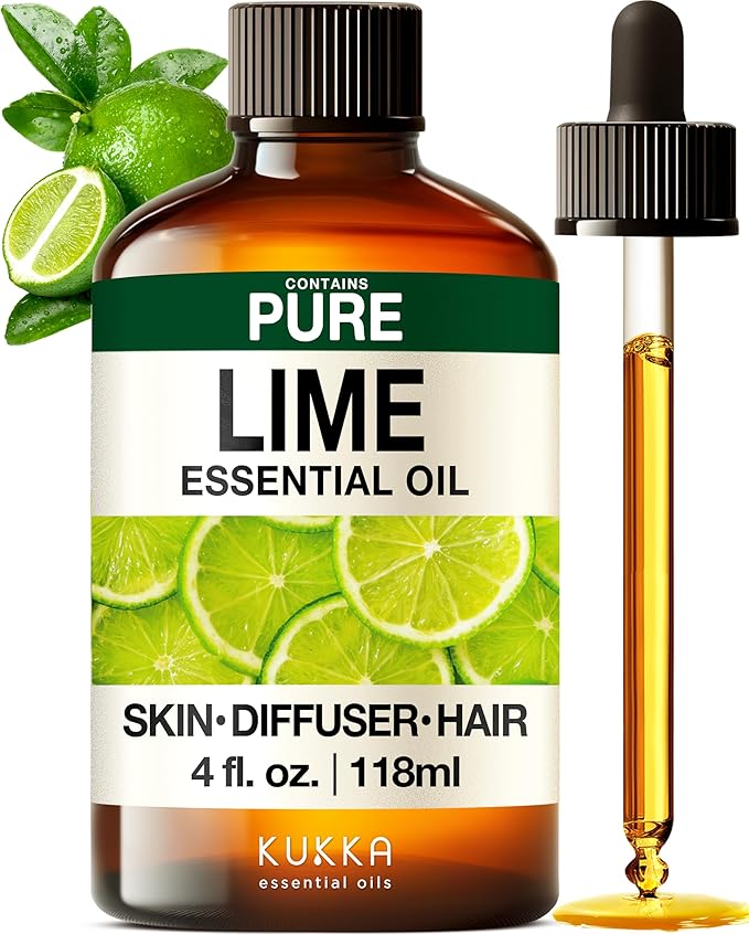 KUKKA Lime Essential Oils - 4 Fl Oz - for Hair, Skin, Diffuser, Aromatherapy & DIY Soap Making Scent - Bloomnest