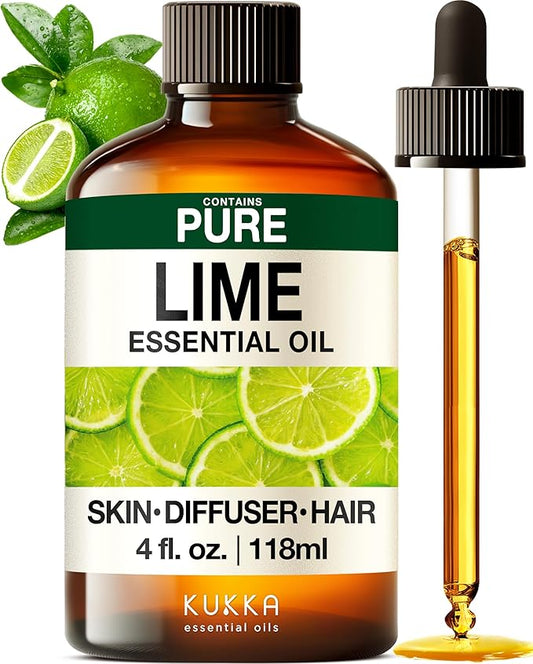 KUKKA Lime Essential Oils - 4 Fl Oz - for Hair, Skin, Diffuser, Aromatherapy & DIY Soap Making Scent - Bloomnest