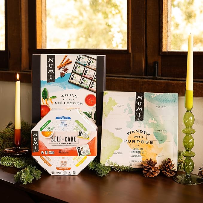 Numi Organic Tea Self-Care Sampler, Herbal Tea Gift Set, 40 Tea Bags Assortment - Bloomnest