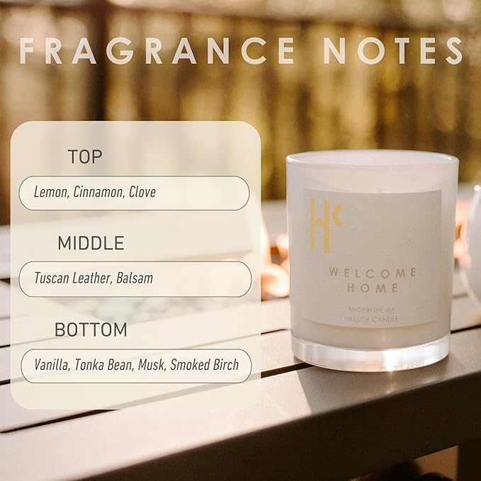 Welcome Home Single Wick Soy Candles, Luxury Scented Candles for Home - Up to 60 Hour Burn Time, Cruelty-Free Soy Wax Blend - Lemon Fragrance, Notes of Cinnamon & Clove (9 oz) - Bloomnest