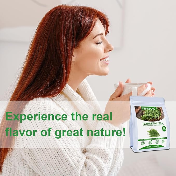 TEARELAE - Premium Horsetail Tea Bags - 1.5g x 40 Count - Natural Dried Horsetail Herb - Cola De Caballo Hierba - Non-GMO - Caffeine-free - Support Nail Health & Hair Growth - Bloomnest