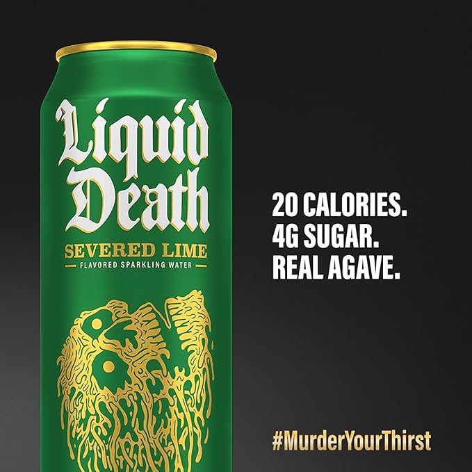 Liquid Death, Severed Lime, Lime-Flavored Sparkling Water, 8-Pack (19.2oz Cans), Low Calorie & No Artificial Sweeteners - Bloomnest