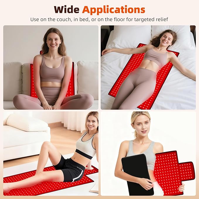 Red Light Therapy Mat for Body 42"x16", 480 LEDs Infrared Light Therapy Pad with Dual Wavelengths 660nm & 850nm for Back Shoulder Abdomen Area, Pulse Modes, Timer & Intensity Control MorespondBestRedLightTherapyMat