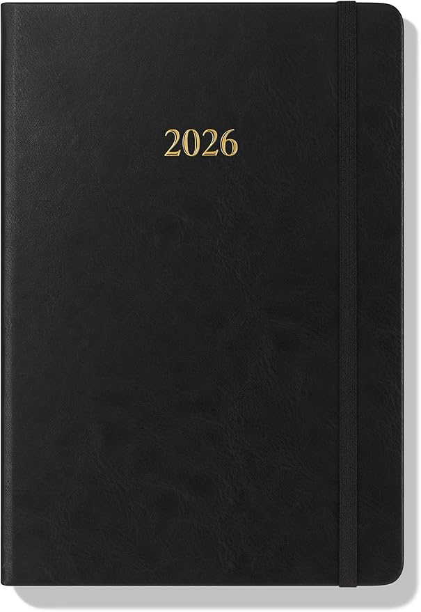 Wykeham's Executive 2026 Daily Journal Planner – US Public Holidays & Format – Customization Available (Black, 8.5"×5.5") - Bloomnest