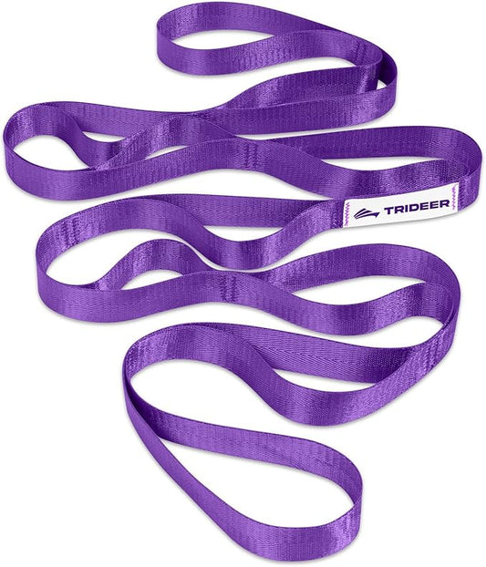 Trideer Stretching Strap Yoga Strap Physical Therapy for Home Workout, Exercise, Pilates and Gymnastics, 10 Loops Non-Elastic Stretch Bands with Aesthetic Packaging for Women & Men - Bloomnest