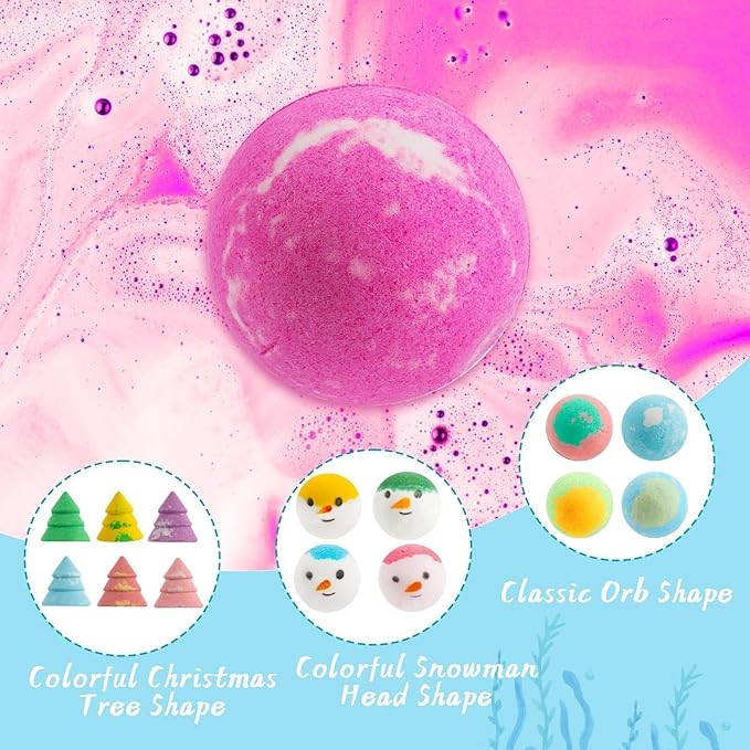 24 Pack Christmas Bath Bombs for Kids with Surprise Toys Inside, Kids Advent Calendar Bathbombs Set Bubble Bath Bombs for Christmas Stuff Gifts for Boys Girls Xmas New Year Birthday Party Favors - Bloomnest
