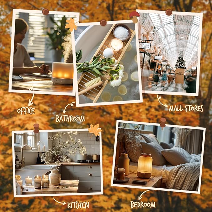 Autumn Fragrance Oils Set, Essential Oil for Diffuser, Fall Scent Diffuser Oil, Use for Soap Candle Making,Pumpkin Spice, Spiced Cider, Maple Syrup, Autumn Harvest, Cinnamon, and Apple Pie - Bloomnest