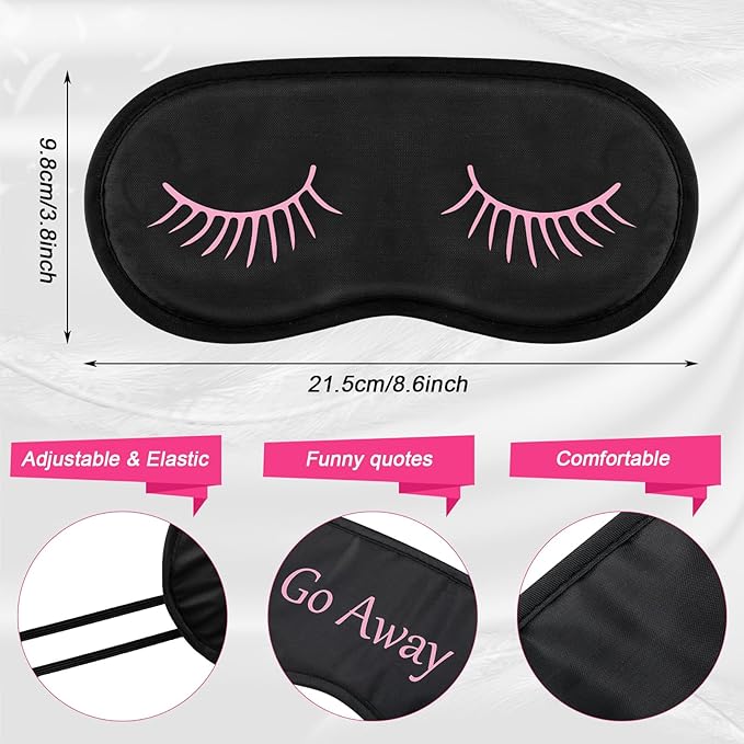 Eurzom 40 Pcs Funny Sleep Eye Mask Soft Night Sleep Mask Bulk for Sleeping Blackout Blindfolds with Adjustable Strap for Women Men Kids Travel Nap Meditation Party Gifts Favors(Mixed Colors) - Bloomnest