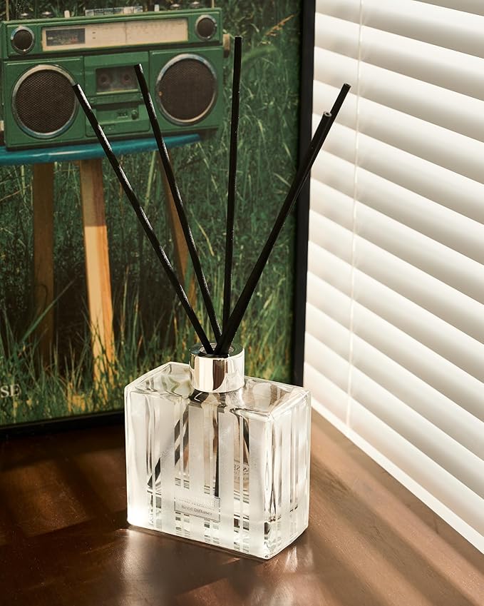 M&SENSE Jasmine & Vanilla Reed Diffuser Set - 7.04 oz Scented Diffusers for Home, Fragrance Oil Aroma with Sticks, Shelf Decor Housewarming Gifts for Bedroom Bathroom MSENSE