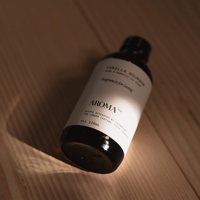AromaTech Vanilla Bourbon Aroma Essential Oil Blend: Luxury Hotel Inspired Aromatherapy with Vanilla Bean, Bourbon & Oak Barrel for Ultrasonic Diffusers & Nebulizers - 4 fl oz, 120 mL - Bloomnest