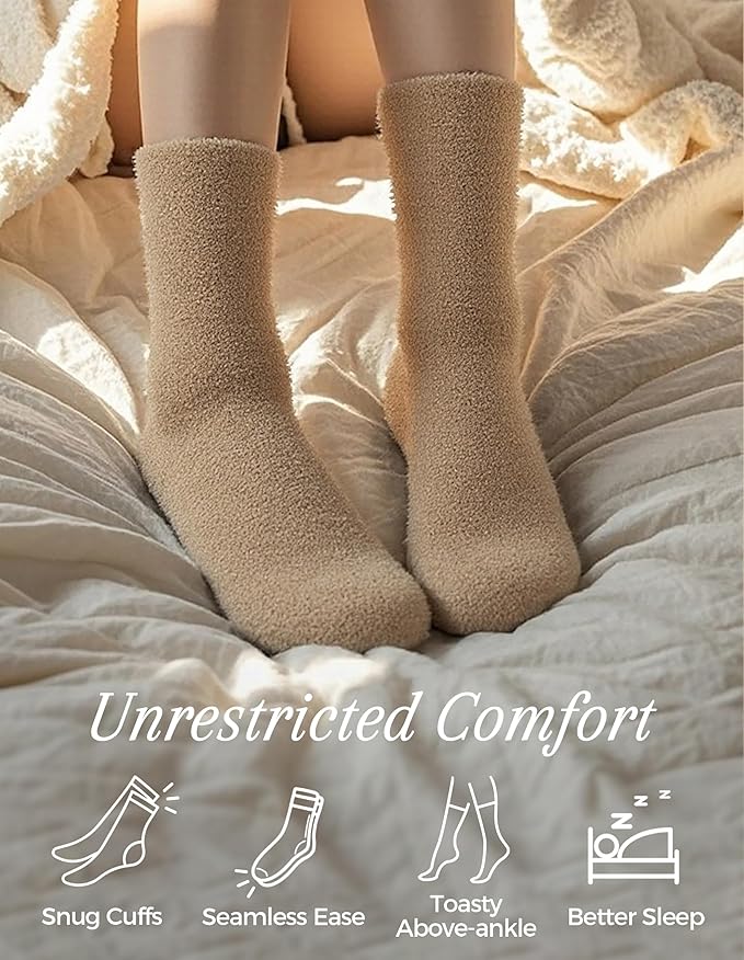TEHOOK Warm & Cozy Valentines Gifts for Women, Fluffy Fuzzy Plush Sleeping Slipper Socks - Soft Warm Fabric - Bloomnest