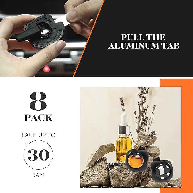 Car Air Freshener Vent Clips, 8 PK, 6 Hawaiian, 2 New Car, Car Fresheners for Men Women, Up to 240 Days, Natural Odor Eliminator - Bloomnest