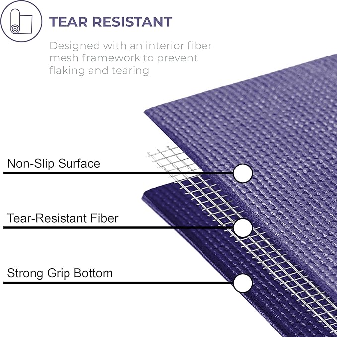 Sunshine Yoga Voyage Yoga Mat, 10 Pack, 72" x 24" Professional Studio and Gym Bulk Yoga Mats, 5mm Thick, Durable, Anti-Tear, Non Slip Fitness and Exercise Mats - Bloomnest