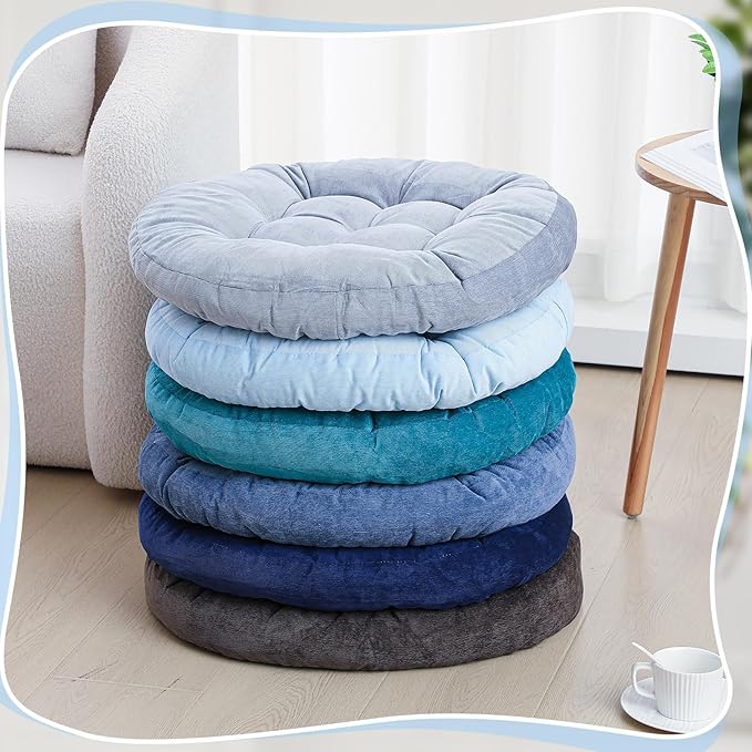 Jerify 6 Pcs Round Floor Pillows Cushions 22 x 22 Inch Meditation Floor Pillow Large Floor Pillow for Kids and Adults Meditation Cushion Large Pillows for Floor Seating Yoga Room Office (Dark Colors) - Bloomnest