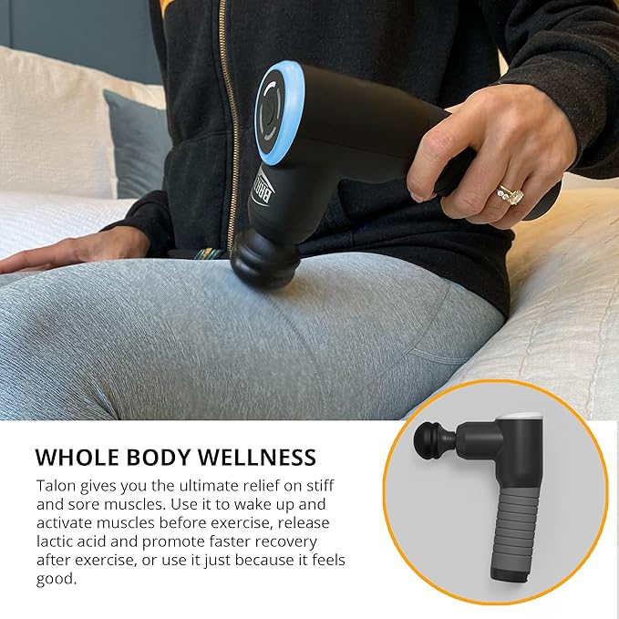 Brazyn - Talon Percussion Massage Gun + Massage Cane + Gun Holder System - Deep Tissue Muscle Massager with Arm Attachment for Whole Body Pain Relief, Upper and Lower Back, Neck & Shoulder Relaxer - Bloomnest
