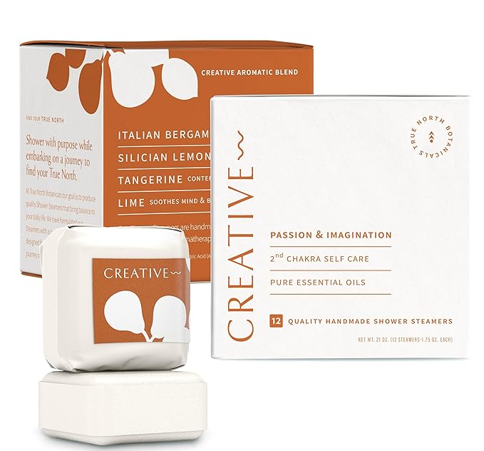 Large Shower Steamers (12 Pack-1.75oz Each) Chakra Aromatherapy Optimism & Self-Esteem-Ideal Men/Women/Teens Christmas & Birthdays (2nd Chakra - Bergamot, Tangerine, Lime) - Bloomnest