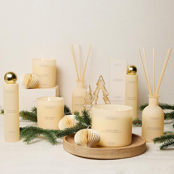 Patchouli & Ebony – Benevolence LA 3-Wick Fall Scented Candle for Home | 15oz, 50-Hour Burn | Natural Soy Wax | Warm & Grounding Autumn Home Fragrance | Malibu Sands Collection – Gift for Women & Men - Bloomnest