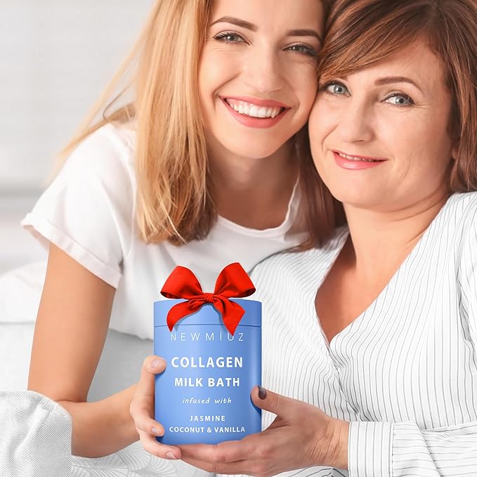 Creamy Coconut Collagen Milk Bath Soak Powder Moisturize & Soften Skin – Vanilla Jasmine Luxury Spa Bubble Bath Salt Mother's Birthday Christmas Relaxation Gifts for Women Perfect Stocking Stuffers - Bloomnest