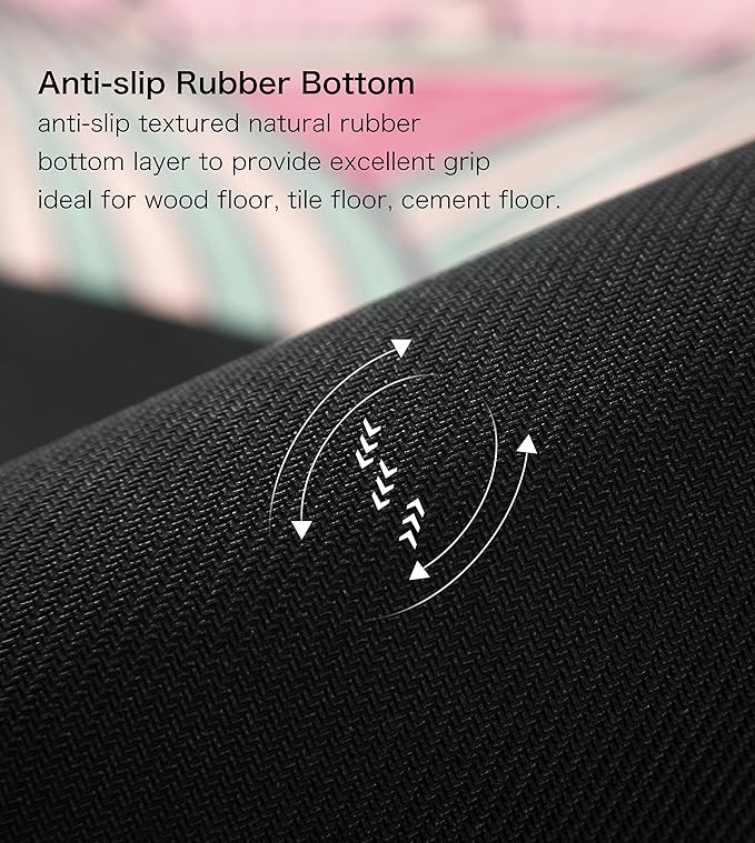 Knsbk Large Round Yoga Mat 4.6'X3.5mm for Exercise Premium Extra Thick, Ultra Comfortable, Non Slip, Meditation Mat - Bloomnest