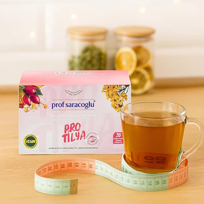 Prof Saracoglu 1 Box Pro-Tilya Herbal Tea – Caffeine-Free Herbal Blend with Natural Digestive Support, Caffeine-Free Metabolism Friendly Tea, 20 Tea Bags in Eco Resealable Box - Bloomnest