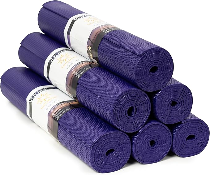 Sunshine Yoga Voyage Yoga Mat, 6 Pack, 72" x 24" Professional Studio and Gym Bulk Yoga Mats, 5mm Thick, Durable, Anti-Tear, Non Slip Fitness and Exercise Mats - Bloomnest