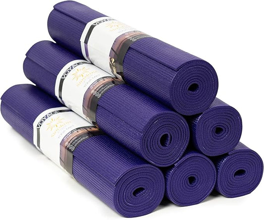Sunshine Yoga Voyage Yoga Mat, 6 Pack, 72" x 24" Professional Studio and Gym Bulk Yoga Mats, 5mm Thick, Durable, Anti-Tear, Non Slip Fitness and Exercise Mats - Bloomnest