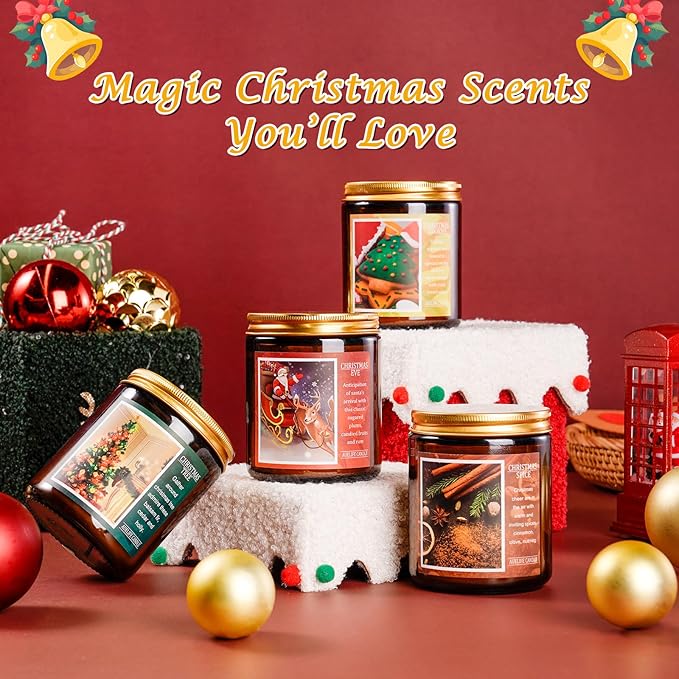 Christmas Candle | Christmas Cookies Candle Scents of Merry Cookie Dough Sugar Cookies for Santa Holiday, Christmas Scented Candles for Home - 7 oz Aromatherapy Jar Candles, Gift for Women and Men - Bloomnest