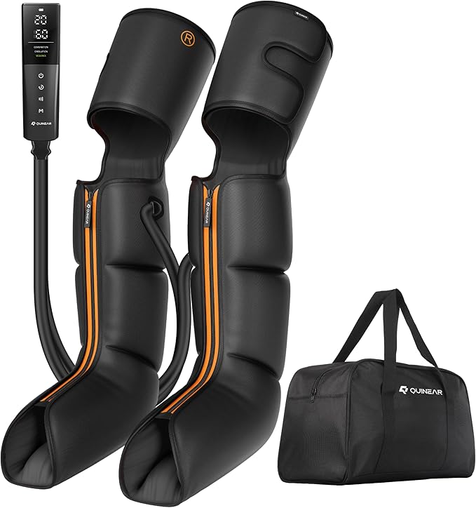 QUINEAR Advanced Cordless Full Leg Air Compression Massage, Leg and Foot Massager with Wireless Remote, Foot Calf & Thigh Massager for Swollen Legs, Rechargeable & Portable for All-Day Relief - Bloomnest