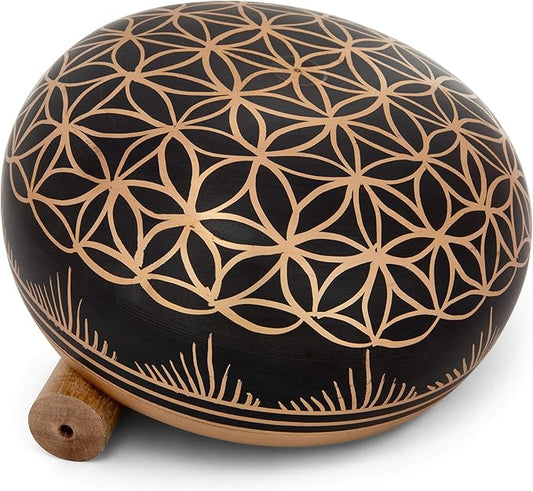 6 inch Flower of Life Design Singing Bowl with Mallet and Cushion. Tibetan Sound Bowls for Energy Healing, Mindfulness, Grounding, Zen, Meditation, Feng Shui - Bloomnest