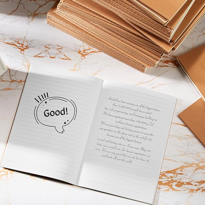 Mimorou 100 Pcs Journals Notebooks Bulk - Kraft Softcover A5 Small Notebooks 5.5 Inch x 8.3 Inch Notepads with 60 Page 30 Sheet for Writing Sketch Travel Office Supplies(Black, Brown,Lined) - Bloomnest
