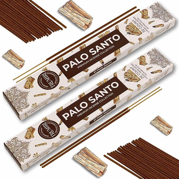 Palo Santo Incense Sticks - Incienso de Palo Santo - Total 120 Insence-Sticks - 6 Packs of 20 Insense - Inciensos - Inscents - Natural Non Toxic Ingredients - Incents - Incence TRUMIRI