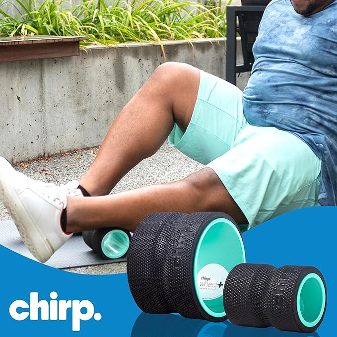Chirp Wheel Foam Roller – Targeted Back & Neck Relief, Lumbar Spine Stretcher, Spinal Decompression Back Stretcher, Massage Roller with Density Foam for Physical Therapy, Supports 500lbs, 2-Pack Mint - Bloomnest