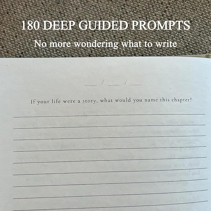 Guided Journal for Self-Discovery - 180 Undated Prompts for Gratitude, Healing, Personal Growth & Mindfulness - Wellness Journal for Emotional Clarity, Self Care & Mental Health Gift for Women & Men SOULVIA