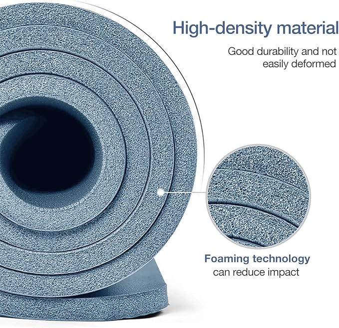 Yoga Mat Non Slip NBR Thick Yoga Mat, 72"L x 32"/24"W x 0.6"/0.4"TH (185cm x 80cm/61cm x 15mm/10mm), Anti-Tear Exercise Mat with Carrying Strap and Bag, Workout Mats for Yoga, Pilates, Floor Exercises - Bloomnest